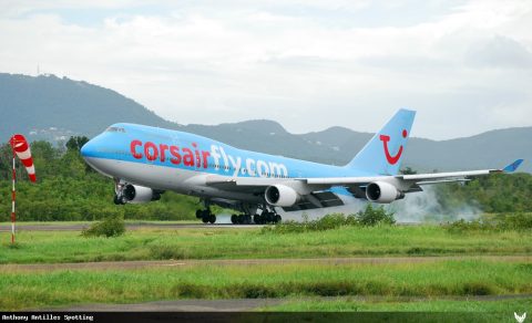 F-HSUN · Boeing 747-400, Martinique – Aimé Césaire
