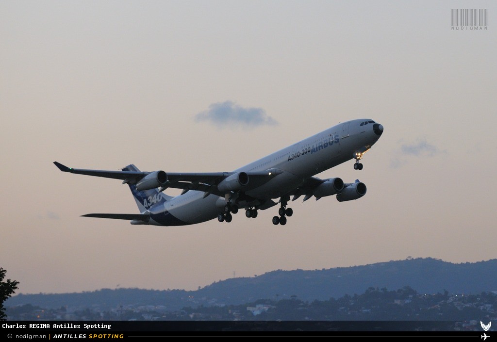 F-WWAI · Airbus A340-300, Airbus Industrie, Martinique – Aimé Césaire