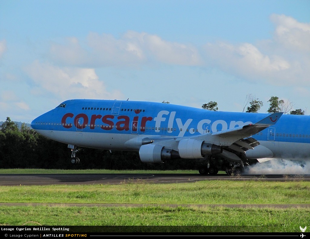 F-HKIS · Boeing 747-400, Corsair, Martinique – Aimé Césaire