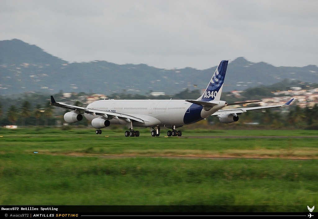 F-WWAI · Airbus A340-300, Airbus Industrie, Martinique – Aimé Césaire
