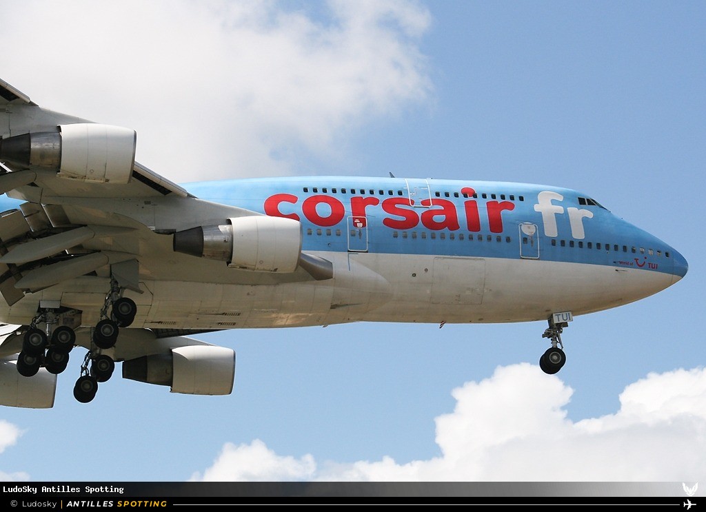 F-GTUI · Boeing 747-400, Corsairfly, Martinique – Aimé Césaire