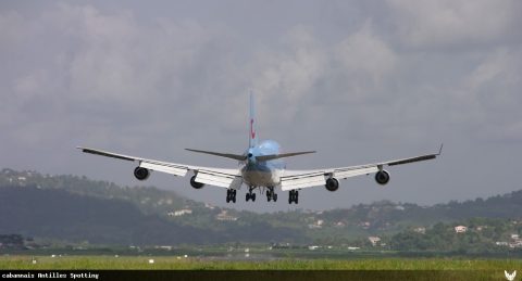 F-GTUI · Boeing 747-400, Martinique – Aimé Césaire