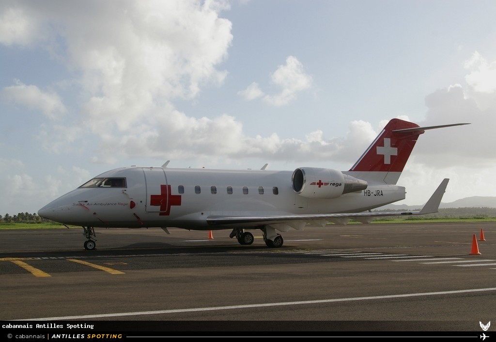 HB-JRA · Bombardier Challenger 604 / 605 / 650, Rega Swiss Air-Ambulance, Martinique – Aimé Césaire
