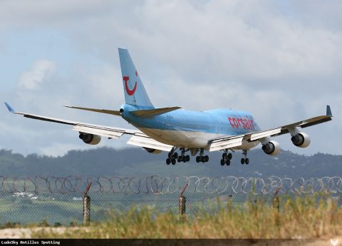F-GTUI · Boeing 747-400, Martinique – Aimé Césaire
