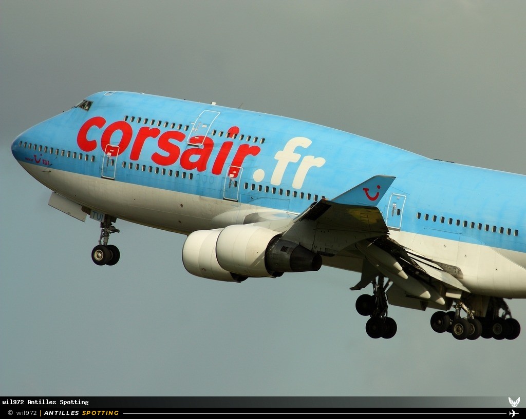 F-GTUI · Boeing 747-400, Corsairfly, Martinique – Aimé Césaire
