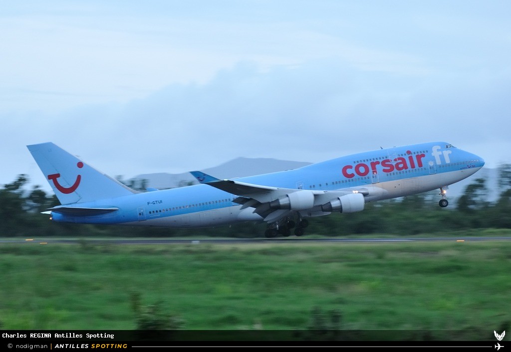 F-GTUI · Boeing 747-400, Corsairfly, Martinique – Aimé Césaire