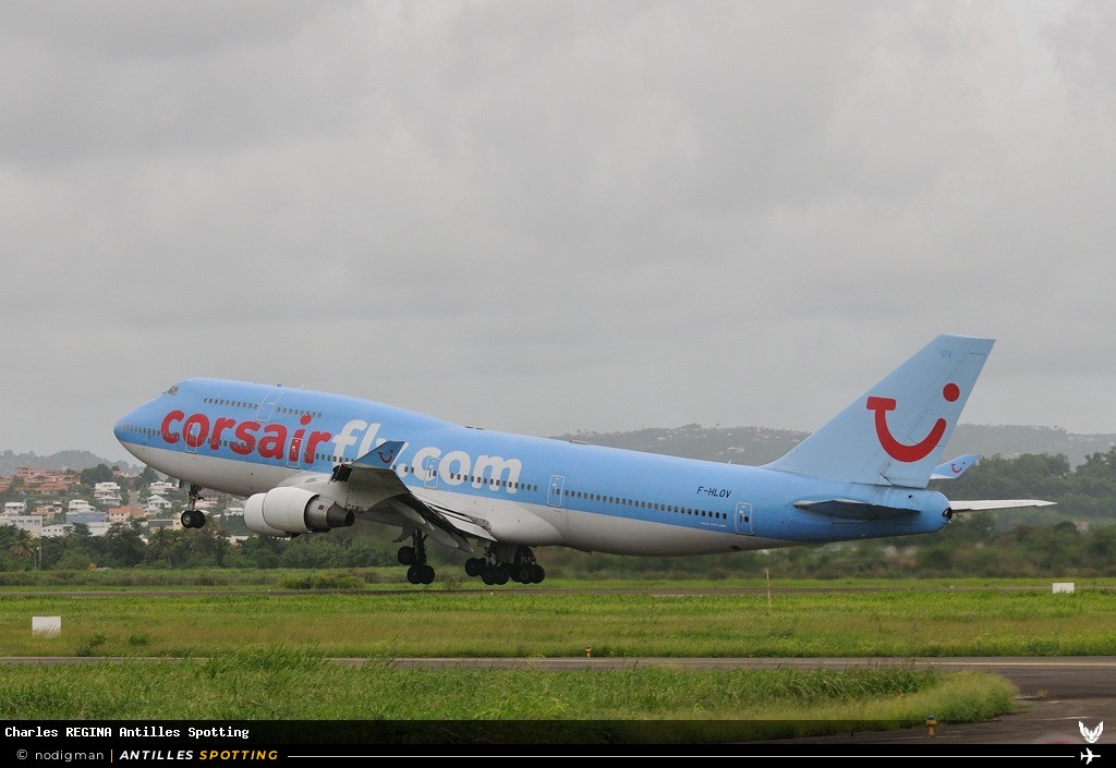 F-HLOV · Boeing 747-400, Corsairfly, Martinique – Aimé Césaire