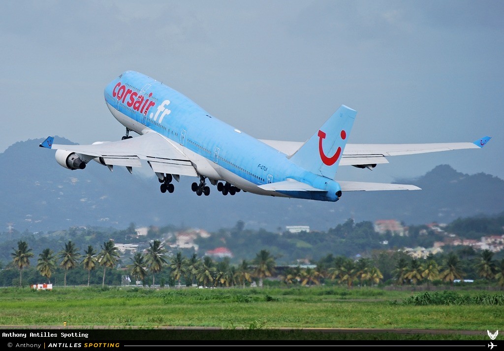 F-GTUI · Boeing 747-400, Corsairfly, Martinique – Aimé Césaire