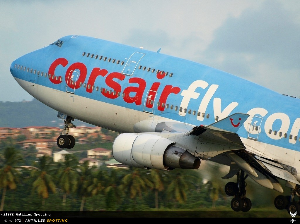 F-HSEA · Boeing 747-400, Corsairfly, Martinique – Aimé Césaire