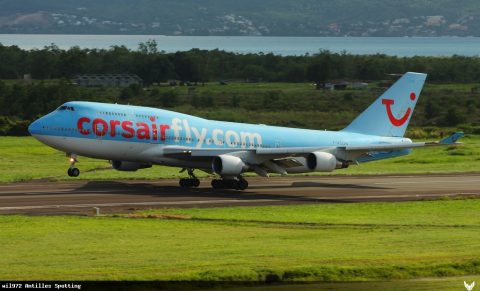 F-HSUN · Boeing 747-400, Martinique – Aimé Césaire