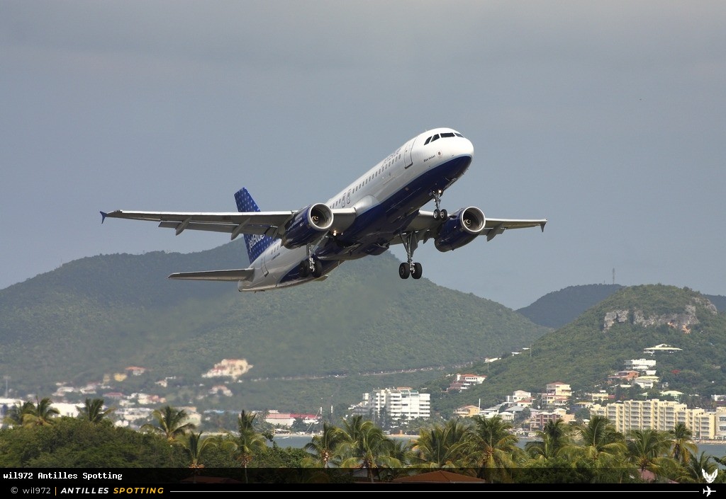 N520JB · Airbus A320, JetBlue, Sint Maarten – Princess Juliana