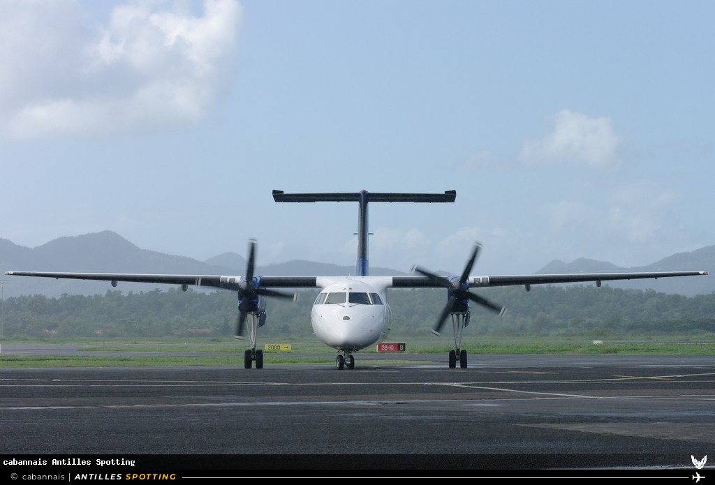 V2-LGC · De Havilland Canada Dash 8-100, LIAT, Martinique – Aimé Césaire