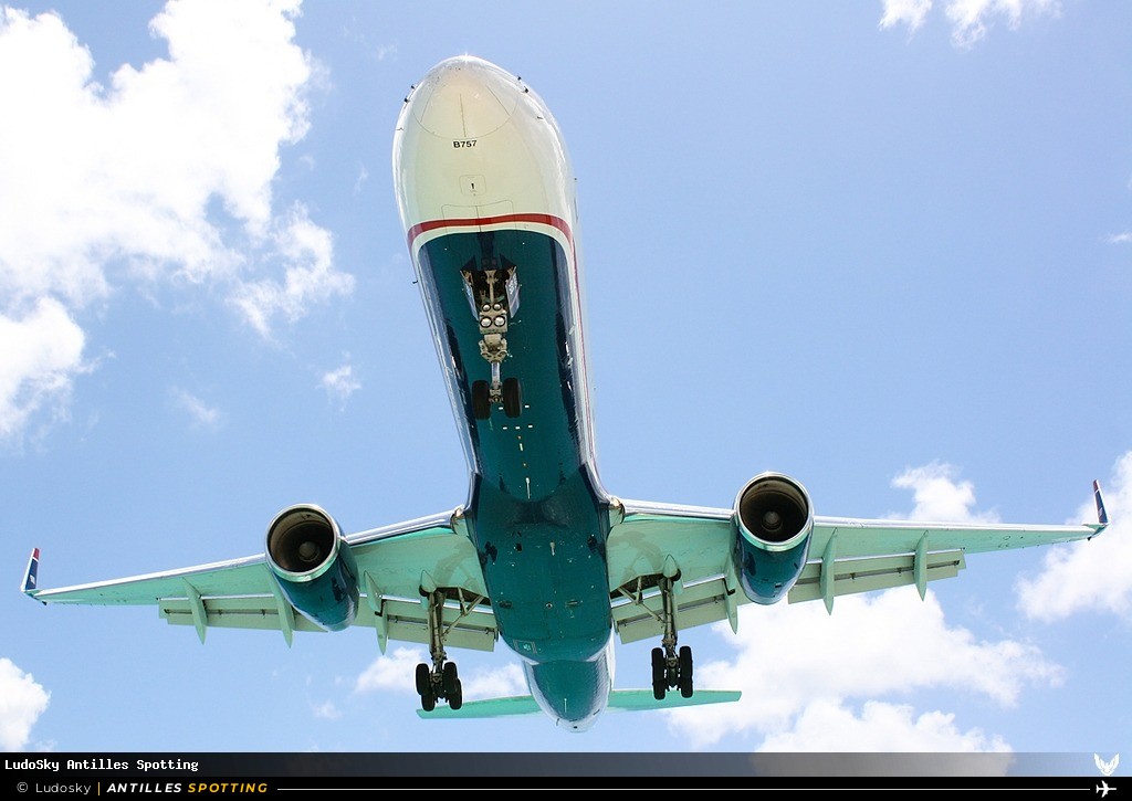 N938UW · Boeing 757-200, US Airways, Sint Maarten – Princess Juliana