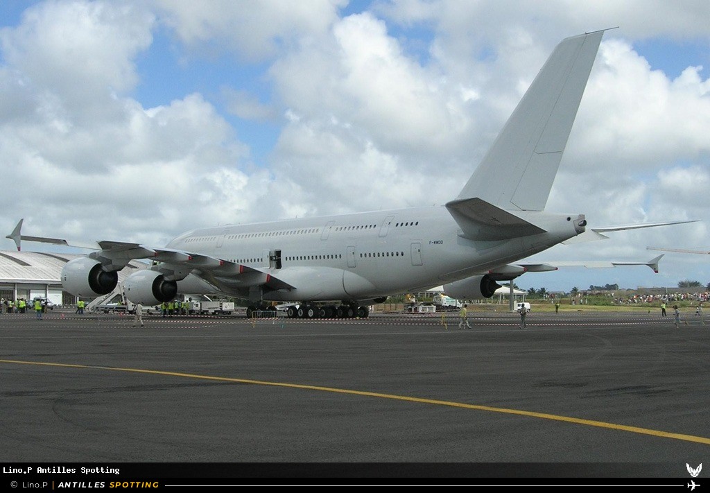 F-WWDD · Airbus A380-800, Airbus Industrie, Pointe-à-Pitre – Maryse Condé