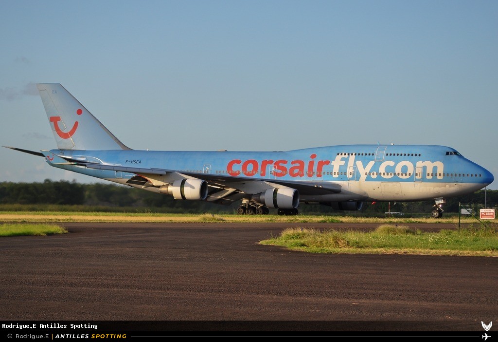 F-HSEA · Boeing 747-400, Corsairfly, Pointe-à-Pitre – Maryse Condé