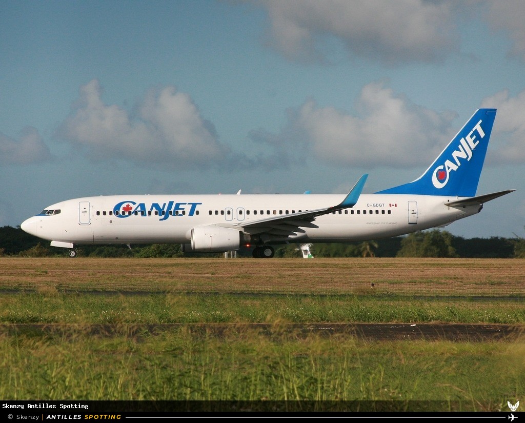 C-GDGT · Boeing 737-800, CanJet, Pointe-à-Pitre – Maryse Condé