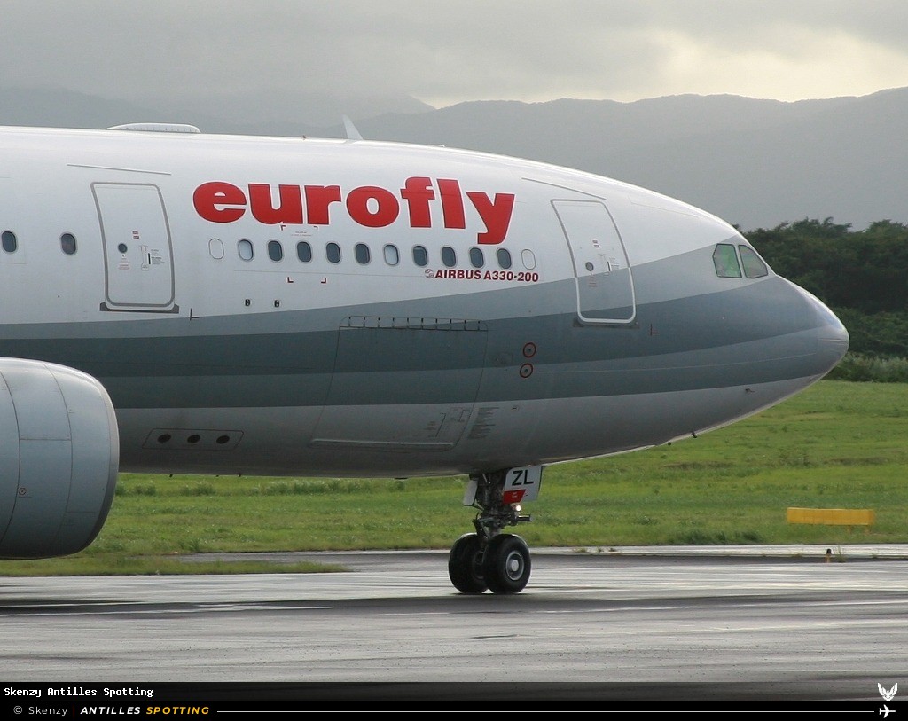 EI-EZL · Airbus A330-200, Eurofly, Pointe-à-Pitre – Maryse Condé