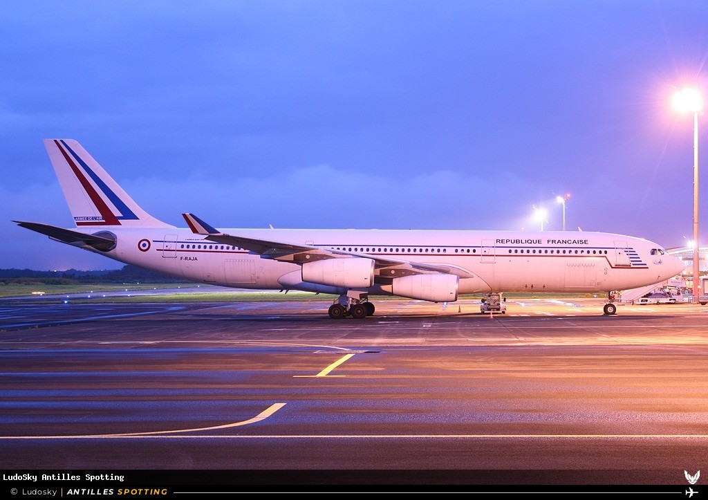 F-RAJA · Airbus A340-200, République Française - COTAM, Pointe-à-Pitre – Maryse Condé