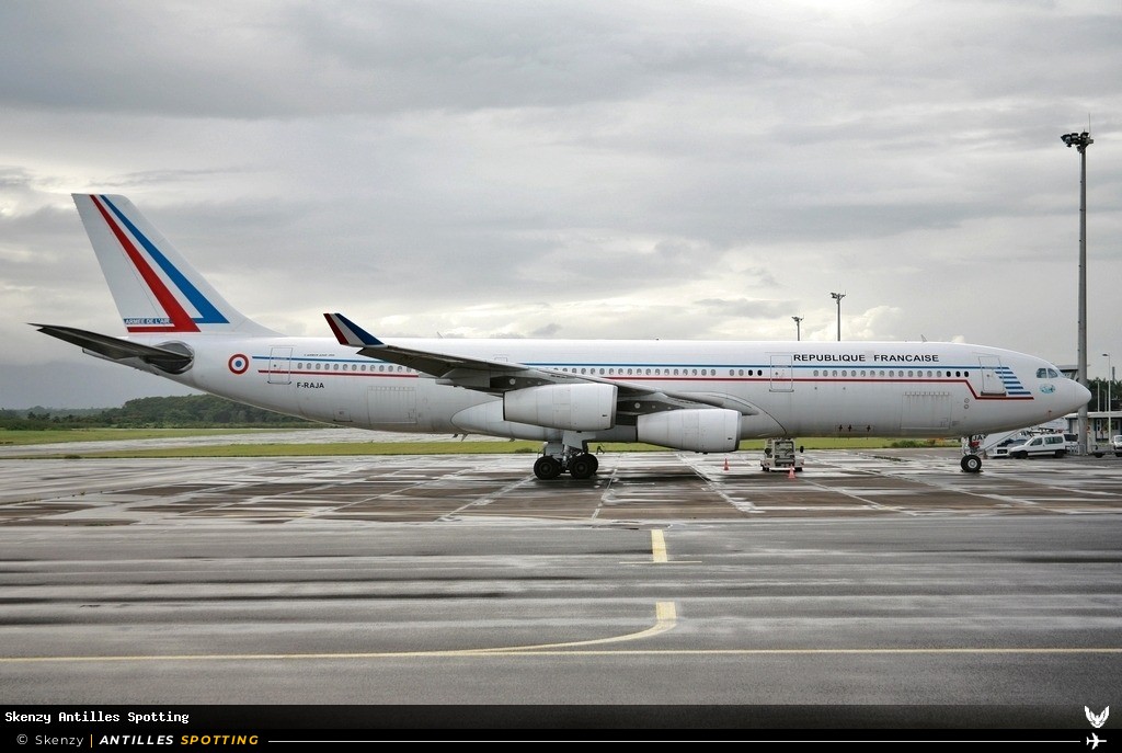 F-RAJA · Airbus A340-200, Armée de l'Air, Pointe-à-Pitre – Maryse Condé