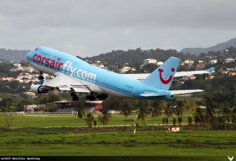 F-HSUN · Boeing 747-400, Martinique – Aimé Césaire