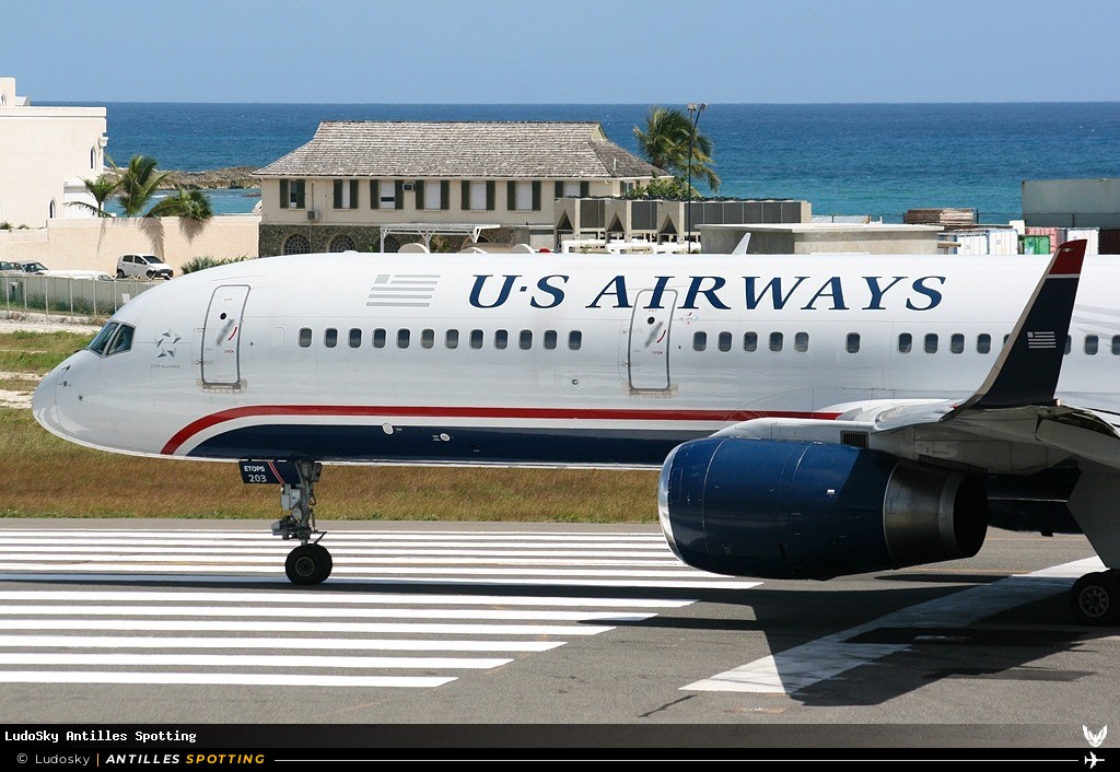 N203UW · Boeing 757-200, US Airways, Sint Maarten – Princess Juliana