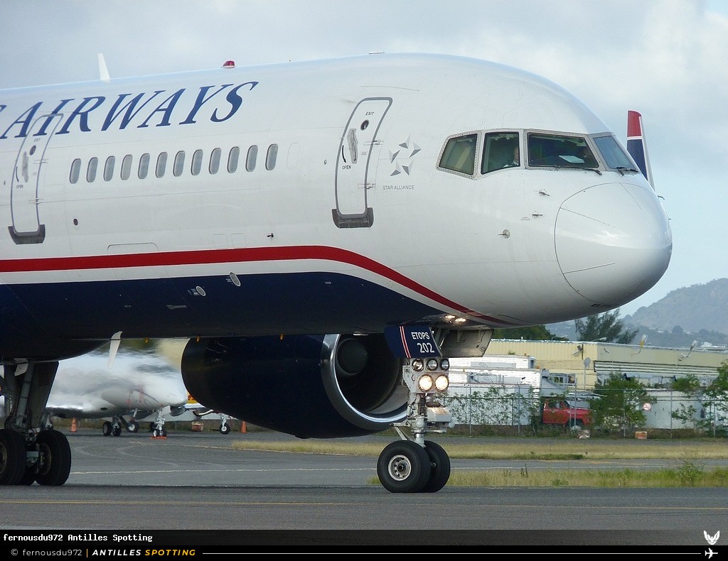 N202UU · Boeing 757-200, US Airways, Sint Maarten – Princess Juliana