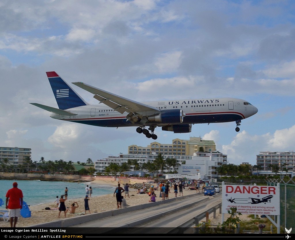 N248AY · Boeing 767-200, US Airways, Sint Maarten – Princess Juliana