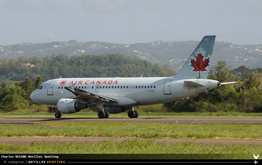 C-FYKC · Airbus A319, Air Canada, Martinique – Aimé Césaire