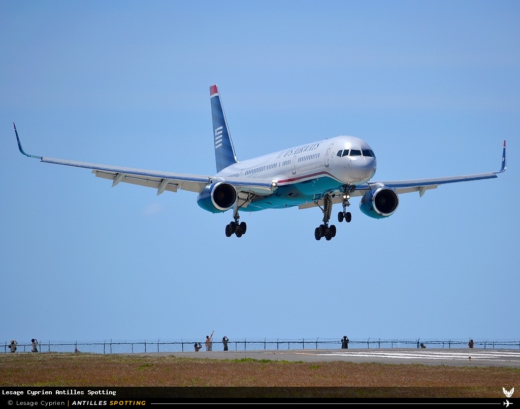 N203UW · Boeing 757-200, US Airways, Sint Maarten – Princess Juliana