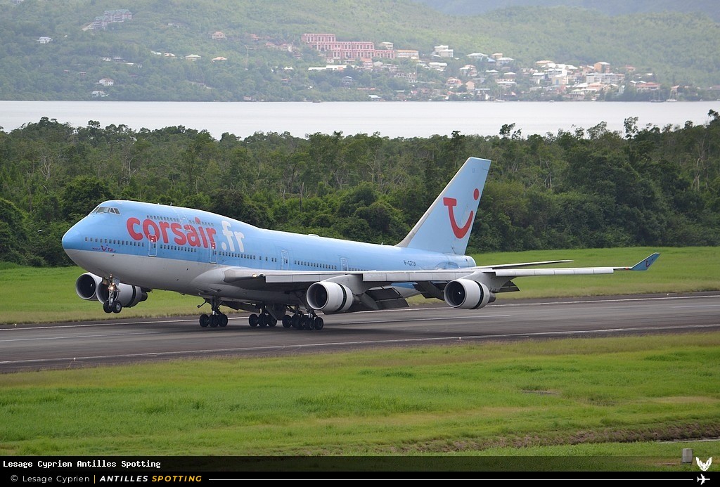 F-GTUI · Boeing 747-400, Corsairfly, Martinique – Aimé Césaire