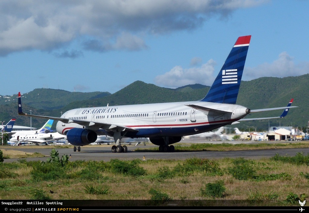 N939UW · Boeing 757-200, US Airways, Sint Maarten – Princess Juliana