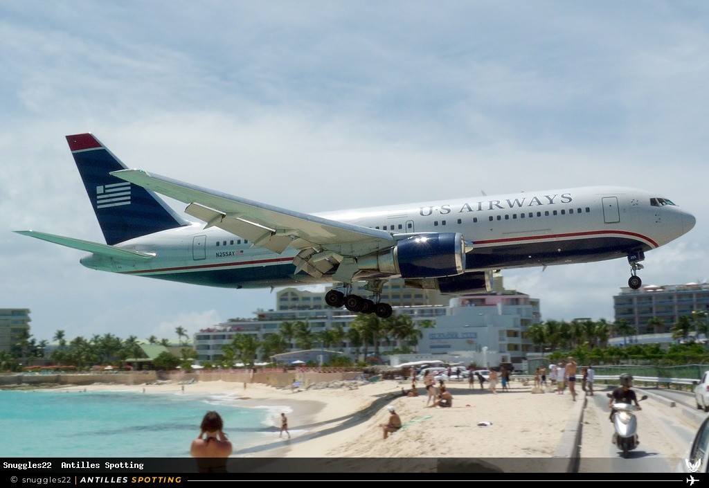 N255AY · Boeing 767-200, US Airways, Sint Maarten – Princess Juliana