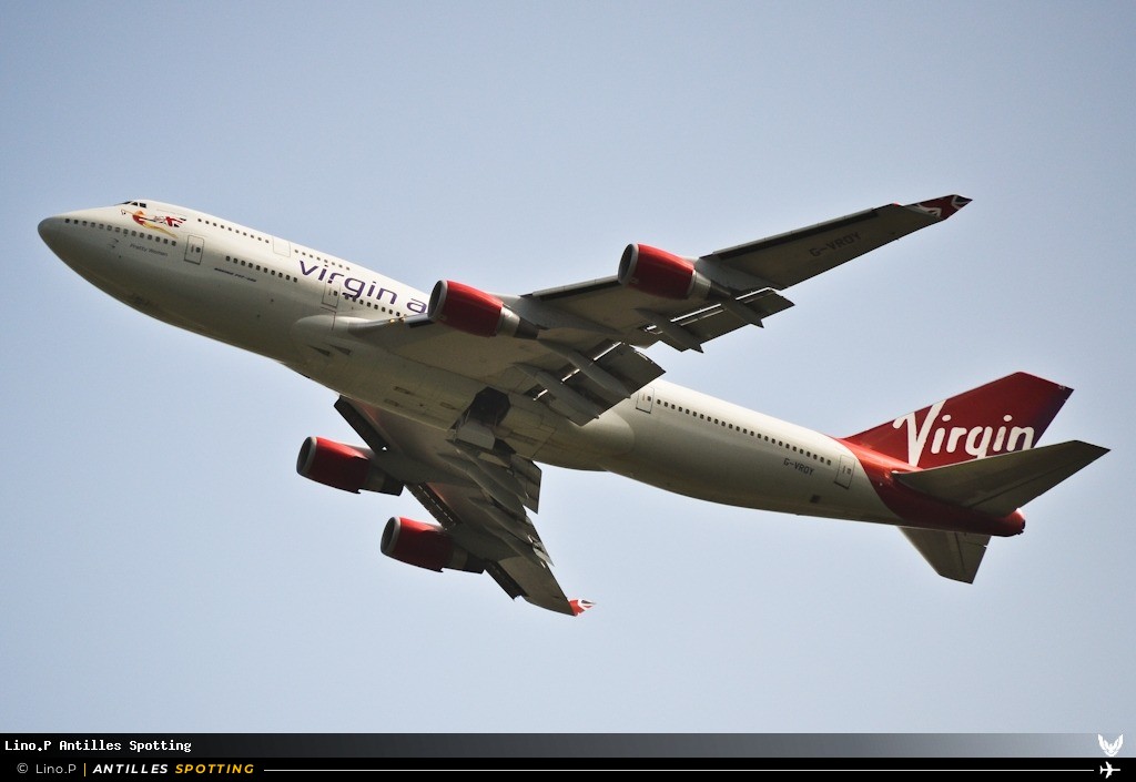 G-VROY · Boeing 747-400, Virgin Atlantic, Pointe-à-Pitre – Maryse Condé