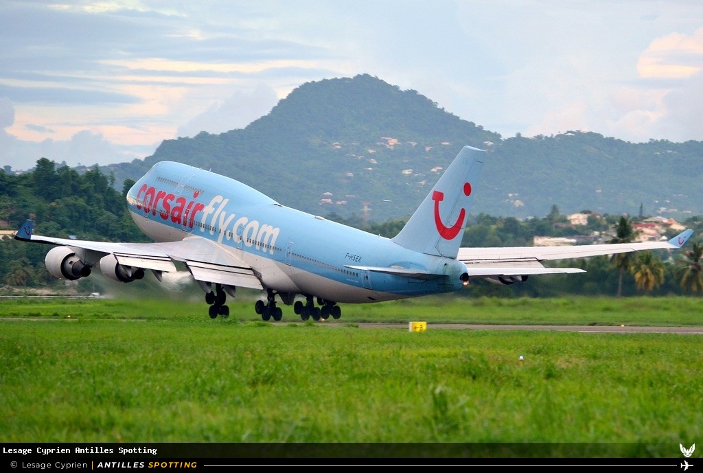F-HSEX · Boeing 747-400, Corsairfly, Martinique – Aimé Césaire