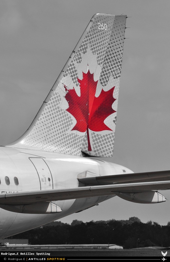 C-FYKC · Airbus A319, Air Canada, Pointe-à-Pitre – Maryse Condé
