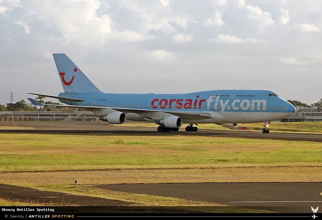 F-HSEX · Boeing 747-400, Corsairfly, Pointe-à-Pitre – Maryse Condé