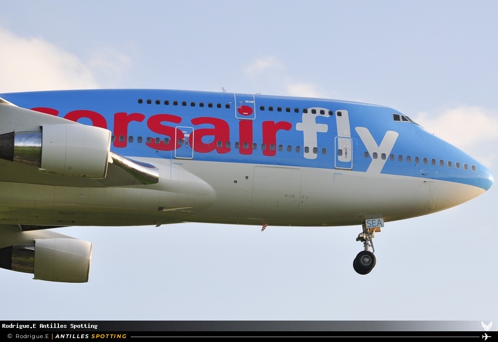 F-HSEA · Boeing 747-400, Corsairfly, Pointe-à-Pitre – Maryse Condé