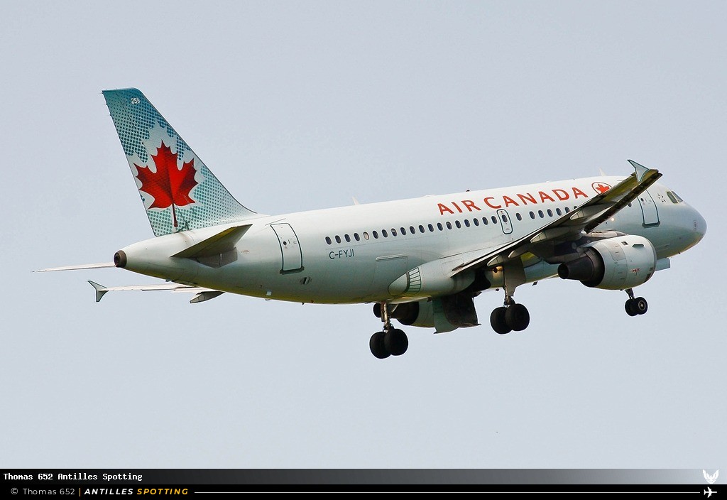 C-FYJI · Airbus A319, Air Canada, Pointe-à-Pitre – Maryse Condé