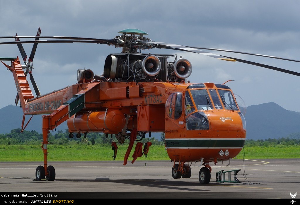 N173AC · Sikorsky S-64E Skycrane, Erickson Air-Crane, Martinique – Aimé Césaire