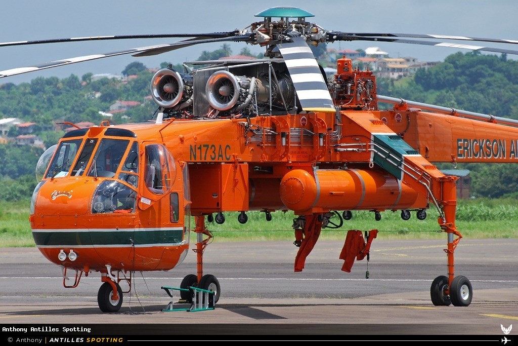N173AC · Sikorsky S-64E Skycrane, Erickson Air-Crane, Martinique – Aimé Césaire