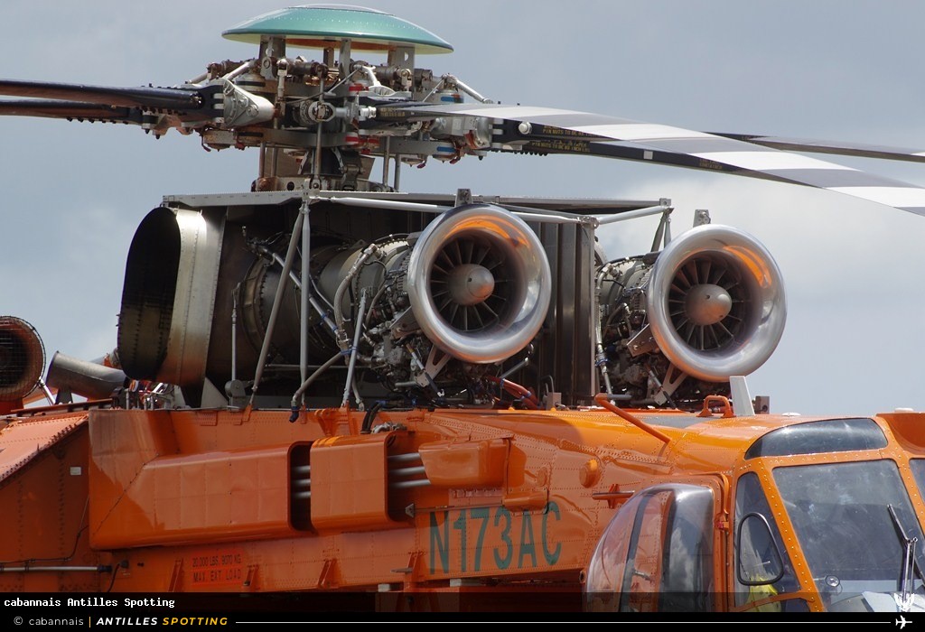 N173AC · Sikorsky S-64E Skycrane, Erickson Air-Crane, Martinique – Aimé Césaire