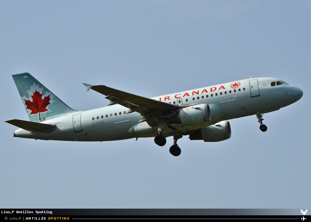 C-FYJI · Airbus A319, Air Canada, Pointe-à-Pitre – Maryse Condé