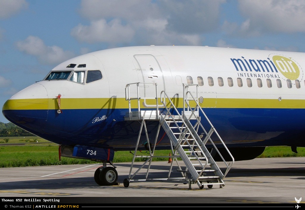 N734MA · Boeing 737-800, Miami Air, Pointe-à-Pitre – Maryse Condé