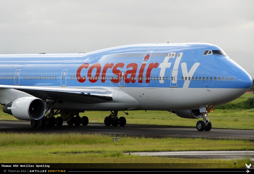 F-HSEA · Boeing 747-400, Corsairfly, Pointe-à-Pitre – Maryse Condé