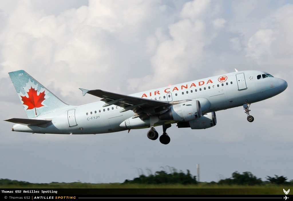 C-FYJH · Airbus A319, Air Canada, Pointe-à-Pitre – Maryse Condé