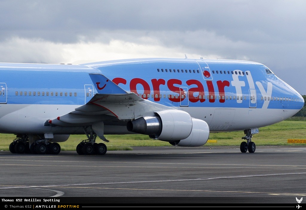 F-HSUN · Boeing 747-400, Corsairfly, Pointe-à-Pitre – Maryse Condé