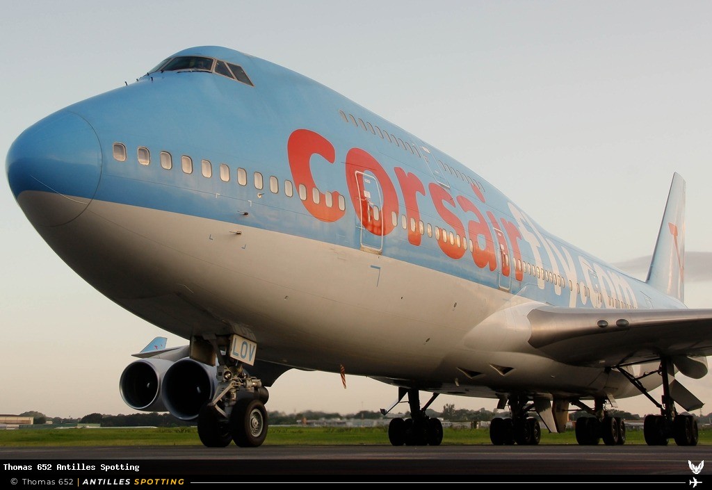 F-HLOV · Boeing 747-400, Corsairfly, Pointe-à-Pitre – Maryse Condé