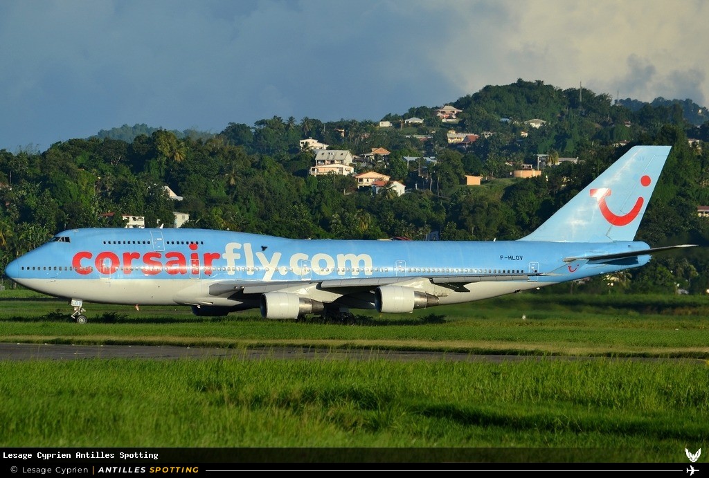 F-HLOV · Boeing 747-400, Corsairfly, Martinique – Aimé Césaire