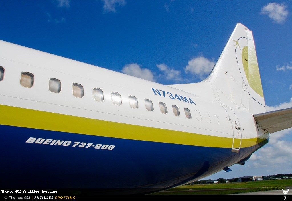 N734MA · Boeing 737-800, Miami Air, Pointe-à-Pitre – Maryse Condé
