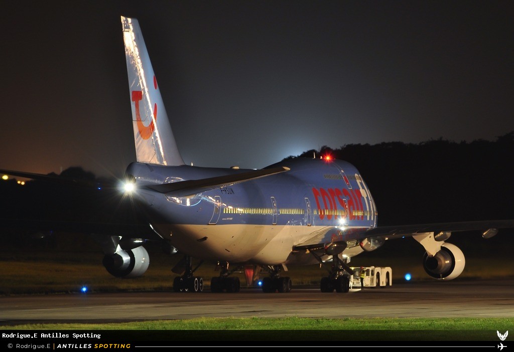 F-HSUN · Boeing 747-400, Corsairfly, Pointe-à-Pitre – Maryse Condé